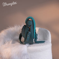 Wrangler Faux Shearling Flap Crossbody Purse