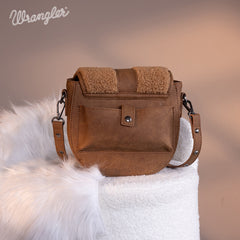 Wrangler Faux Shearling Flap Crossbody Purse