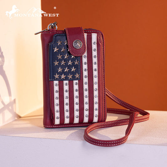 Montana West Western American Pride Phone Case Crossbody Wallet