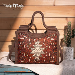 Trinity Ranch Tooled Tote Carry Bag