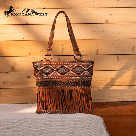 Montana West Tooled Collection Concealed Carry Tote