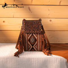 Montana West Tooled Collection Phone Crossbody Bag
