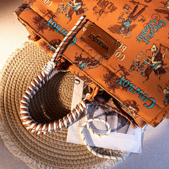 Wrangler Cowboy Print Tote Bag