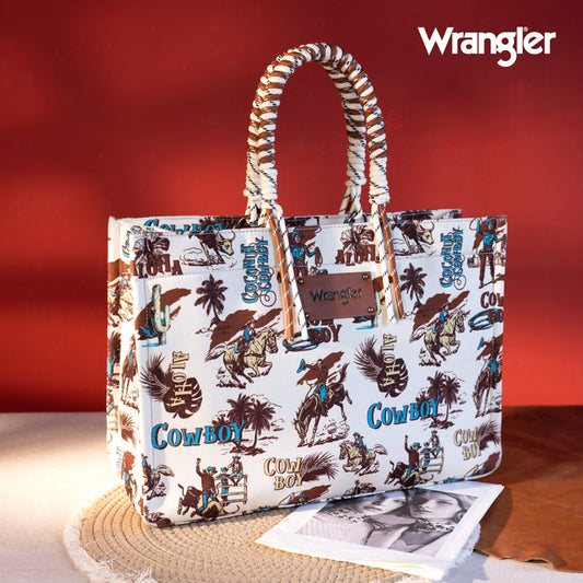 Wrangler Cowboy Print Tote Bag