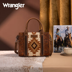 Wrangler Tooled Aztec Pattern Print Concealed Carry Tote Bag