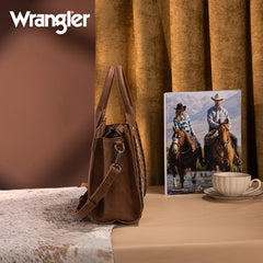Wrangler Tooled Aztec Pattern Print Concealed Carry Tote Bag