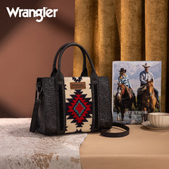 Wrangler Tooled Aztec Pattern Print Concealed Carry Tote Bag