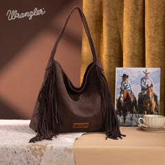Wrangler Fringe Studded Hobo Bag