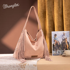 Wrangler Fringe Studded Hobo Bag