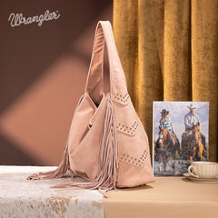 Wrangler Fringe Studded Hobo Bag