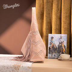 Wrangler Fringe Studded Hobo Bag