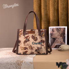 Wrangler Cowboy Print Concealed Carry Tote Bag