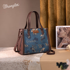 Wrangler Cowboy Print Concealed Carry Tote Bag