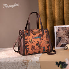 Wrangler Cowboy Print Concealed Carry Tote Bag