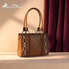 Montana West Diamond Cross Stitch Concealed Carry Tote Bag