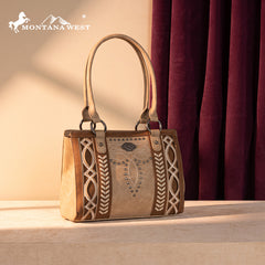 Montana West Diamond Cross Stitch Concealed Carry Tote Bag