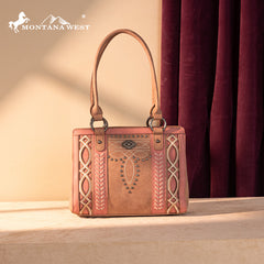 Montana West Diamond Cross Stitch Concealed Carry Tote Bag