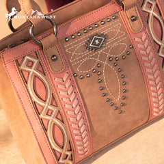 Montana West Diamond Cross Stitch Concealed Carry Tote Bag