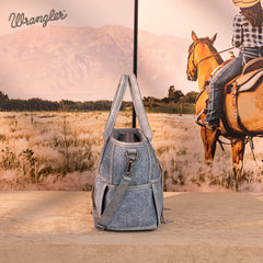 Wrangler Woven Tooled Grid Panel Crossbody Bag