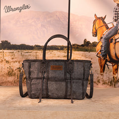 Wrangler Woven Tooled Grid Panel Crossbody Bag