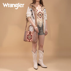 Wrangler Tooled Aztec Pattern Print Concealed Carry Tote Bag