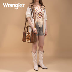 Wrangler Tooled Aztec Pattern Print Concealed Carry Tote Bag