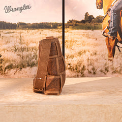 Wrangler Woven Tooled Grid Panel Crossbody Bag