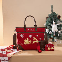 Montana West Christmas Tote Bag – Santa’s Sleigh Edition (Gift Wrapped)