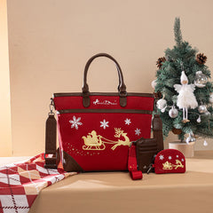 Montana West Christmas Tote Bag – Santa’s Sleigh Edition (Gift Wrapped)