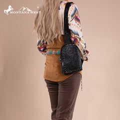 Montana West Tooled Concealed Carry Sling Bag