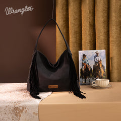 Wrangler Fringe Studded Hobo Bag