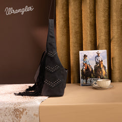 Wrangler Fringe Studded Hobo Bag