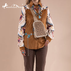 Montana West Tooled Concealed Carry Sling Bag