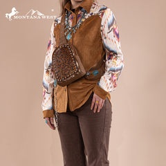 Montana West Tooled Concealed Carry Sling Bag
