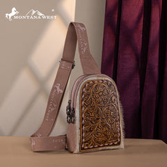 Montana West Tooled Concealed Carry Sling Bag