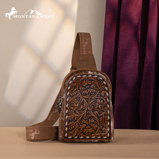 Montana West Tooled Concealed Carry Sling Bag