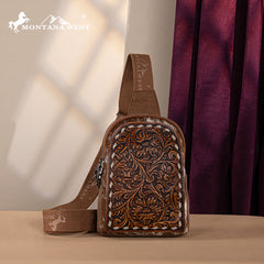 Montana West Tooled Concealed Carry Sling Bag