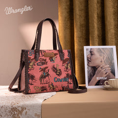 Wrangler Cowboy Print Concealed Carry Tote Bag