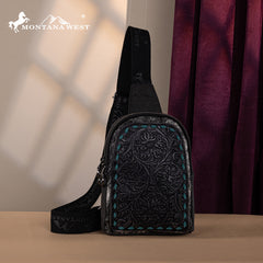 Montana West Tooled Concealed Carry Sling Bag