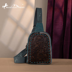Montana West Tooled Concealed Carry Sling Bag