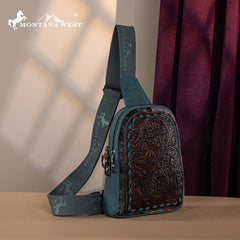 Montana West Tooled Concealed Carry Sling Bag