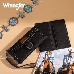 Wrangler Western Tri-fold RFID Wallet/Wristlet With Detachable Credit Card Holder