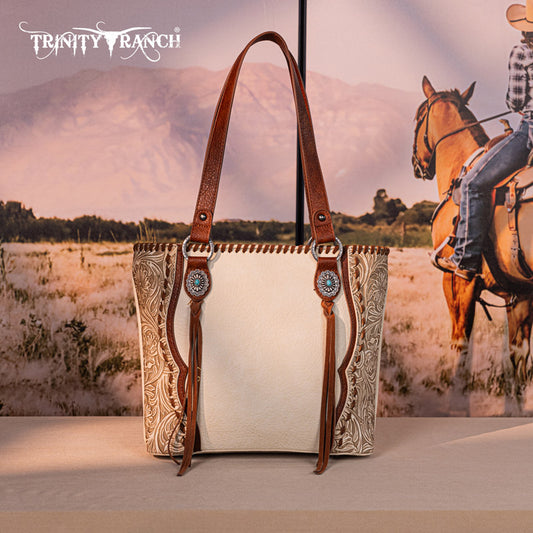Trinity Ranch Floral Tooled Concealed Carry Tote Bag