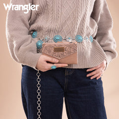 Wrangler V-Shaped Stitching Tooled Collection Wallet