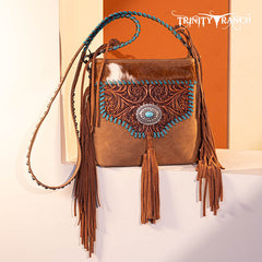 Trinity Ranch Tooled Fringe Crossbody