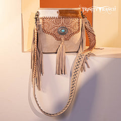 Trinity Ranch Tooled Fringe Crossbody