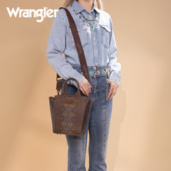 Wrangler Aztec Embroidered Floral Embossed Tote/Crossbody