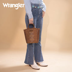 Wrangler Aztec Embroidered Floral Embossed Tote/Crossbody