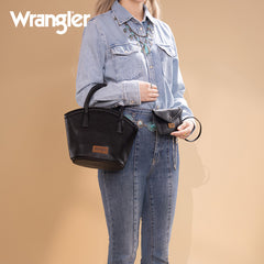 Wrangler Braided Ombre Leather Tote Bag Set