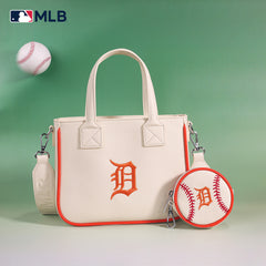 MLB Detroit Tigers Team Tote/Crossbody with Baseball Coin Pouch